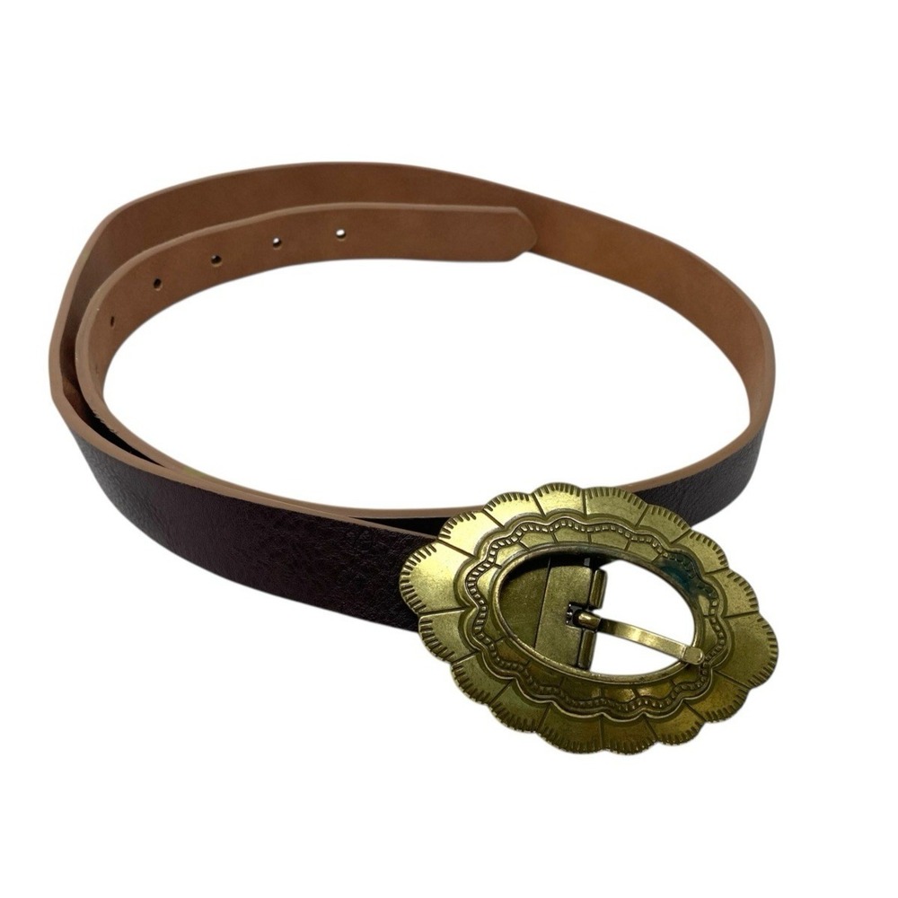 Jessica Simpson Womens Reversible Dark Brown & Tan Belt  Size Medium Buckle